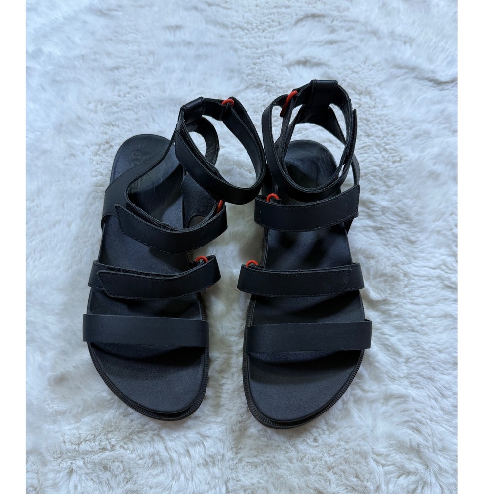 Sorel Roaming Multi Strap Sandal Size 7 Black Leather Sporty NL4269-010